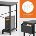 CONCETTA 49 Inch Modern L Shaped Computer Desk with Lower Storage Shelf & Side Bag, Two-Way Convertible Corner Gaming Table for Home Office