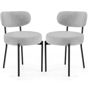 CONCETTA Dining Chair Set of 2 Modern Upholstered Fabric Chairs with Metal Legs for Kitchen Living Room Dining Room