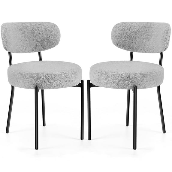 CONCETTA Dining Chair Set of 2 Modern Upholstered Fabric Chairs with Metal Legs for Kitchen Living Room Dining Room