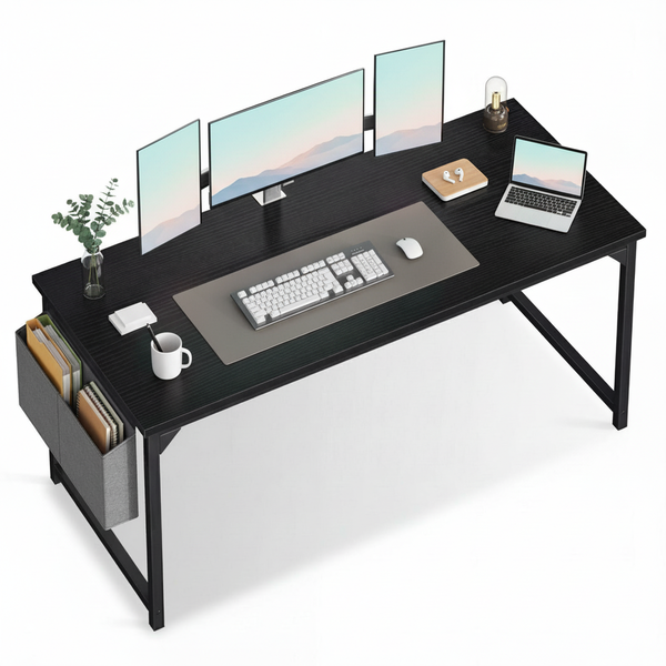 CONCETTA Computer Writing Desk with Storage Bag, Steel Frame for Home Office Study