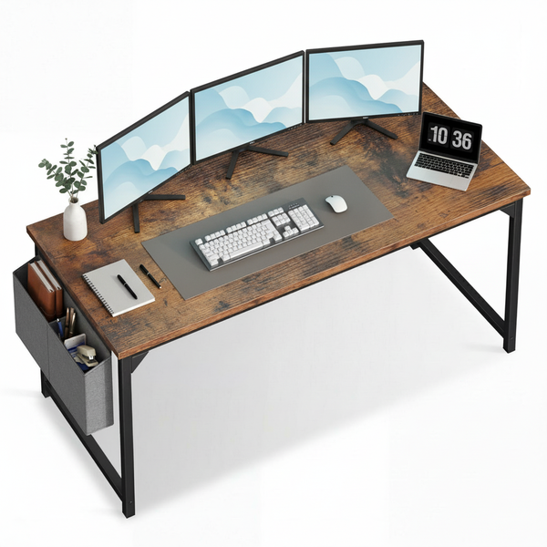 CONCETTA Computer Writing Desk with Storage Bag, Steel Frame for Home Office Study