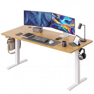 CONCETTA Electric Height Adjustable Desk, Ergonomic Sit Stand Workstation, One-Touch Lift Home Office Desk
