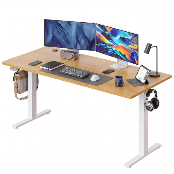 CONCETTA Electric Height Adjustable Desk, Ergonomic Sit Stand Workstation, One-Touch Lift Home Office Desk