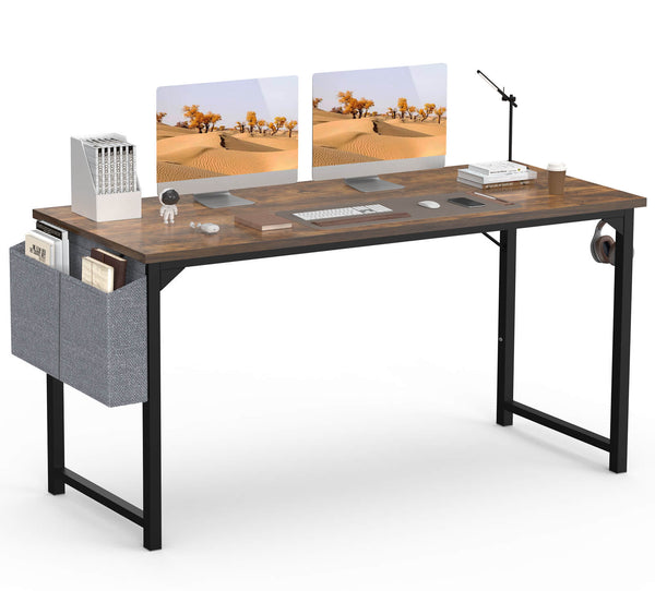 CONCETTA Computer Desk - 32/40/47/55/63 inch Student Kids Study Wooden Desk with Headphone Hook and Storage Bag for Bedroom, Living Room, Study Room
