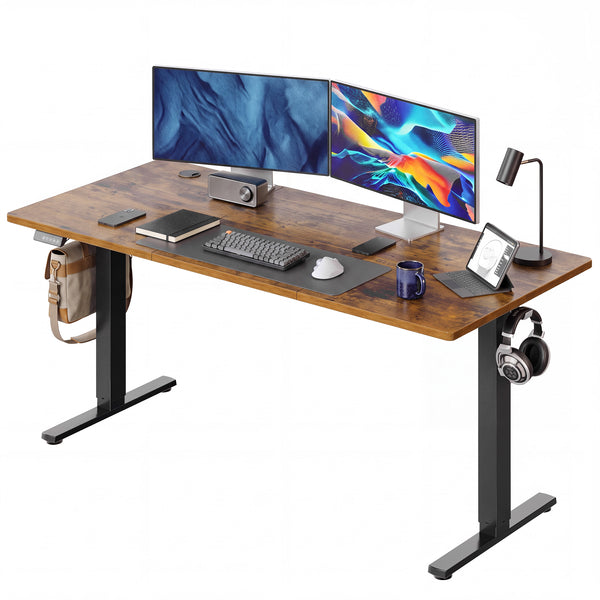 CONCETTA Electric Height Adjustable Desk, Ergonomic Sit Stand Workstation, One-Touch Lift Home Office Desk