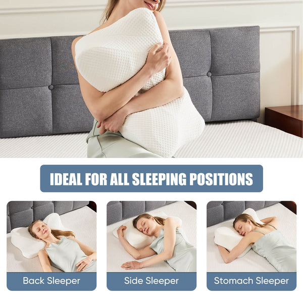 CONCETTA Cervical Neck Pillow-Memory Foam Ergonomic Contour Bed Pillows for Neck Pain Relief Cervical Neck Pillow Orthopedic Pillow for Improved Sleep Comfort and Support