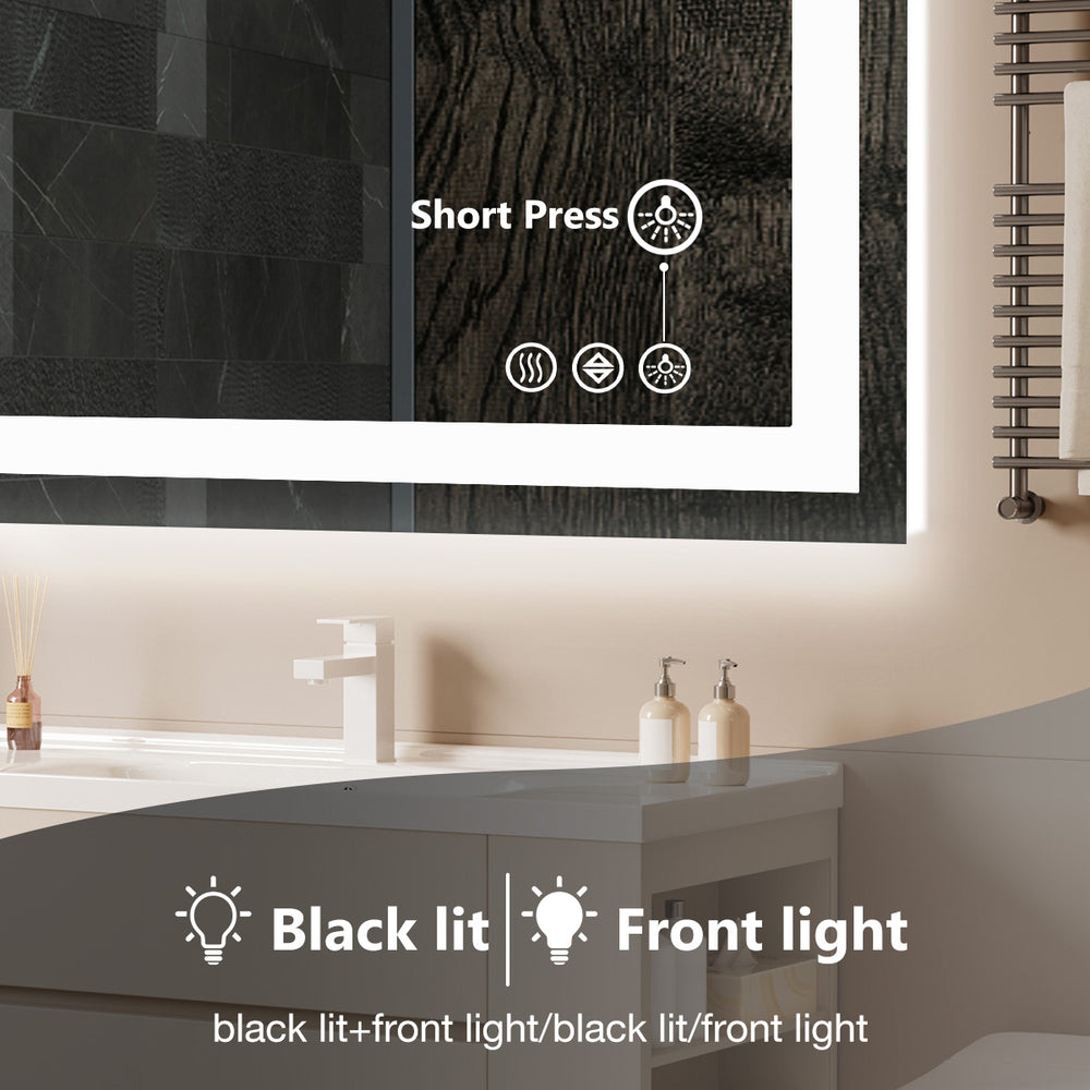 CONCETTA Anti-fog LED Bathroom Mirror - Dual Light Source, Three Lighting Modes, White