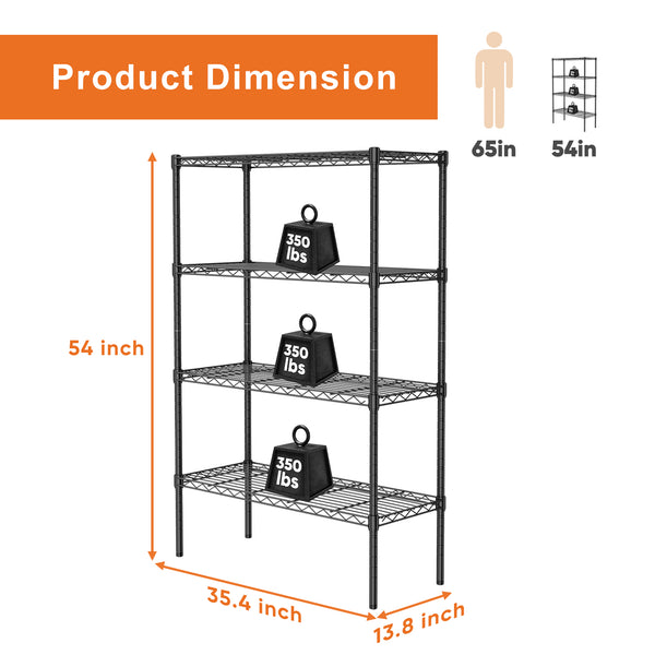 Metal Wire Shelving Unit, Heavy-Duty Storage Rack for Kitchen, Bathroom