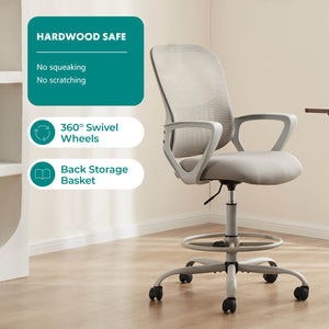 CONCETTA Tall Office Chair for Standing Desk with Adjustable Foot Ring,Counter Height Office Chairs