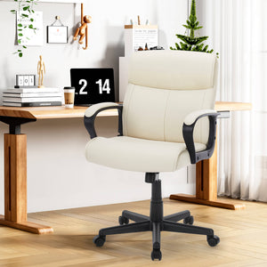 CONCETTA Adjustable Computer Desk Chair with Lumbar Support,Padded Armrest,Swivel Rolling