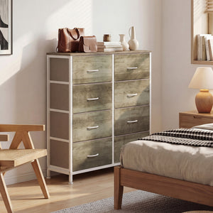 CONCETTA 8-Drawer Fabric Dresser, Storage Organizer Cabinet for Living Room, Bedroom, Office