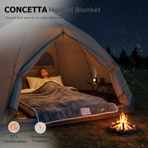 Heated Blanket, ETL Certificated Heating Electric Blanket with 10 Heat Levels, Machine Washable Winter Warmer with Over-Heat Protection