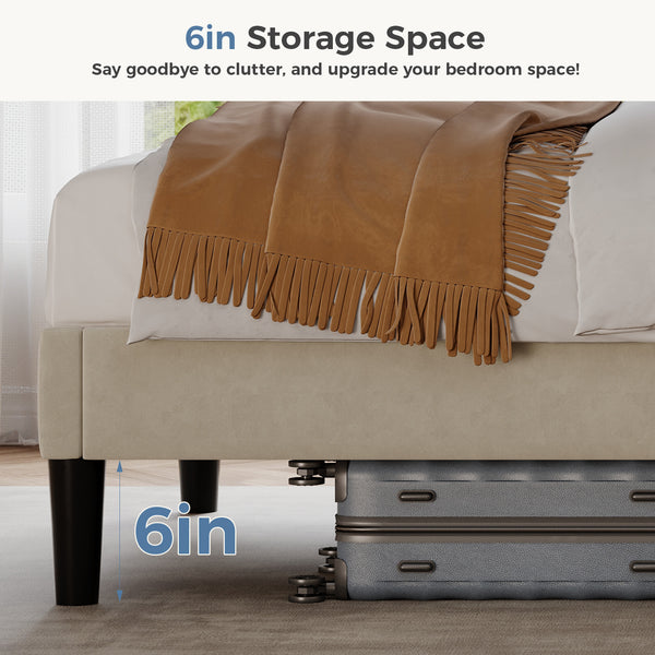 CONCETTA Full Size Bed Frame with Wingback PU Upholstered Headboard and Wooden Slats Support, No Box Spring Needed, Easy Assembly, Black