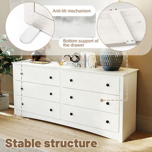 CONCETTA 6-Drawer Double Dresser for Bedroom, Wide Chest of Drawers, Bedroom Storage Furniture