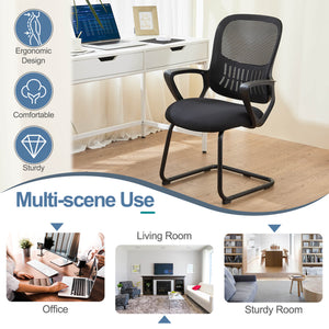 CONCETTA Ergonomic office chair - with storage basket, no wheels, breathable back, suitable for office, bedroom, living room.