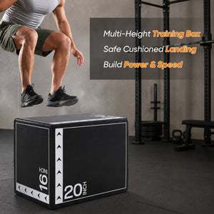CONCETTA 3-in-1 Foam Plyo Jump Box,  Workout Box for Home Gym, HIIT & Jump Training