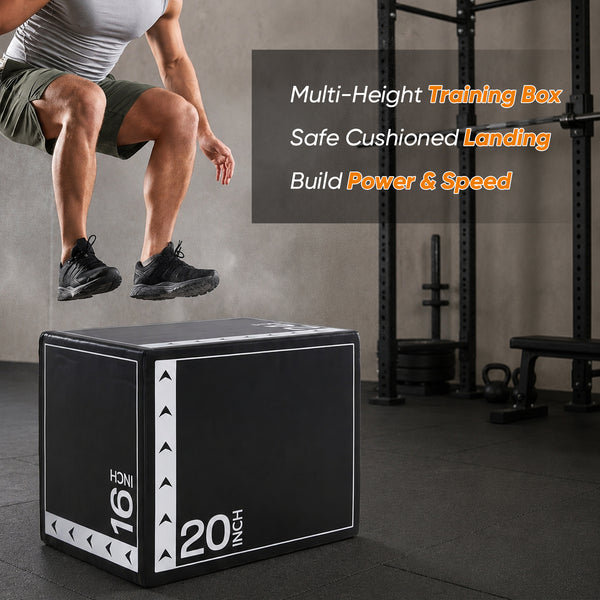 CONCETTA 3-in-1 Foam Plyo Jump Box,  Workout Box for Home Gym, HIIT & Jump Training