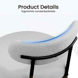 CONCETTA Dining Chair Set of 4 Modern Upholstered Fabric Chairs with Metal Legs for Kitchen Living Room Dining Room