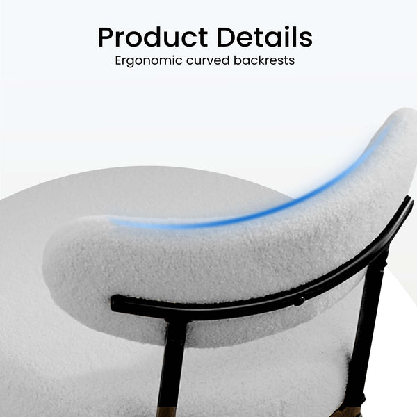 CONCETTA Dining Chair Set of 4 Modern Upholstered Fabric Chairs with Metal Legs for Kitchen Living Room Dining Room