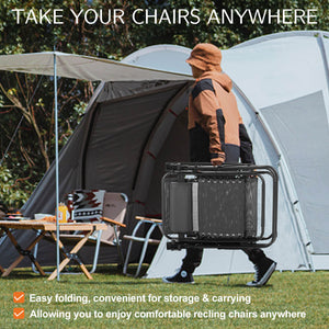 JOINSUN Zero Gravity Chairs - Set of 2 portable recliners with adjustable steel mesh for beach, camping, patio and lawn