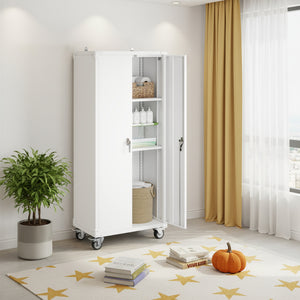 CONCETTA Metal Storage Cabinet with Pegboard and Adjustable Shelves for Garage, Home, or Office