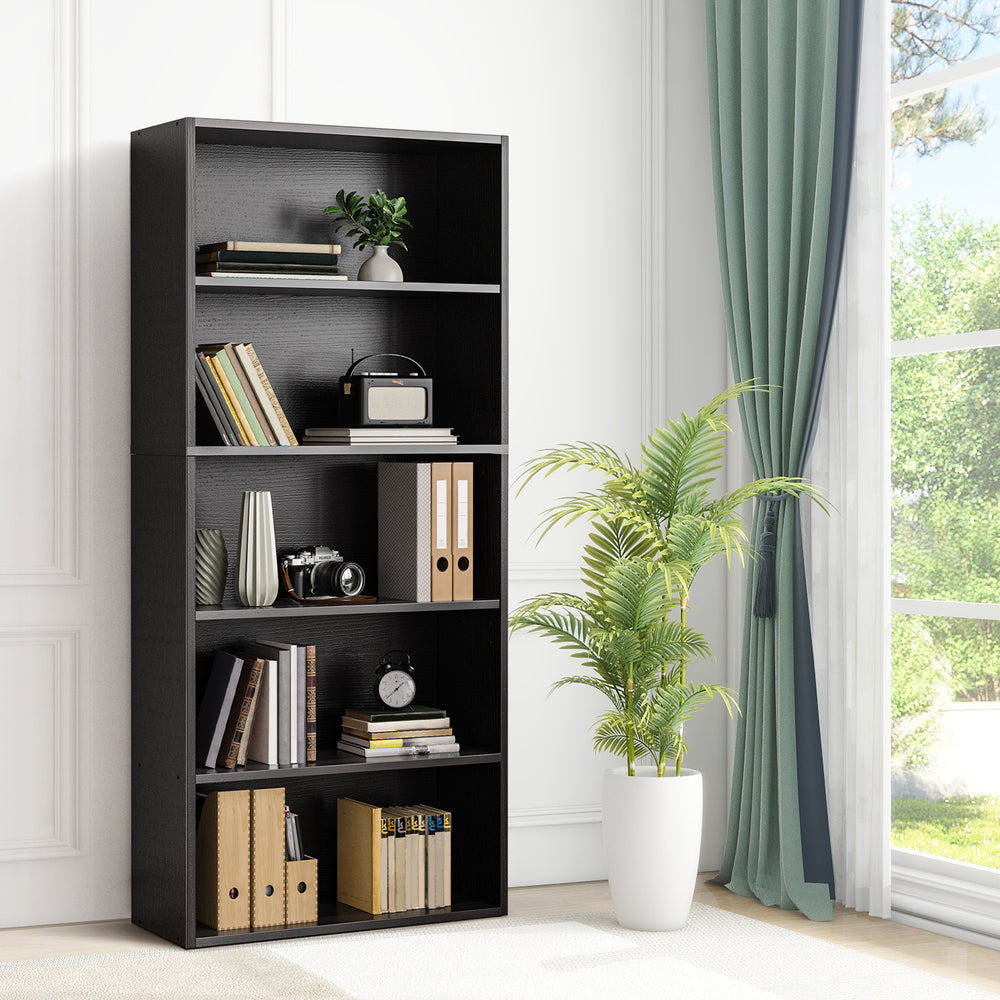 CONCETTA 5/6 Shelf Bookcase, Tall Floor Standing Open Bookshelf for Home Office and Living Room