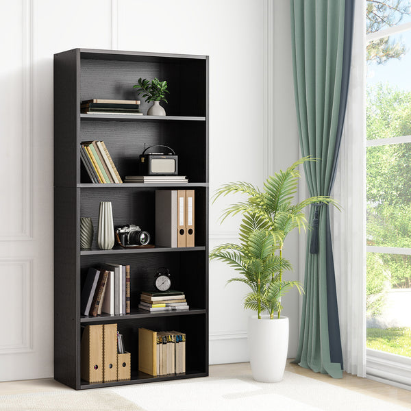 CONCETTA 5/6 Shelf Bookcase, Tall Floor Standing Open Bookshelf for Home Office and Living Room