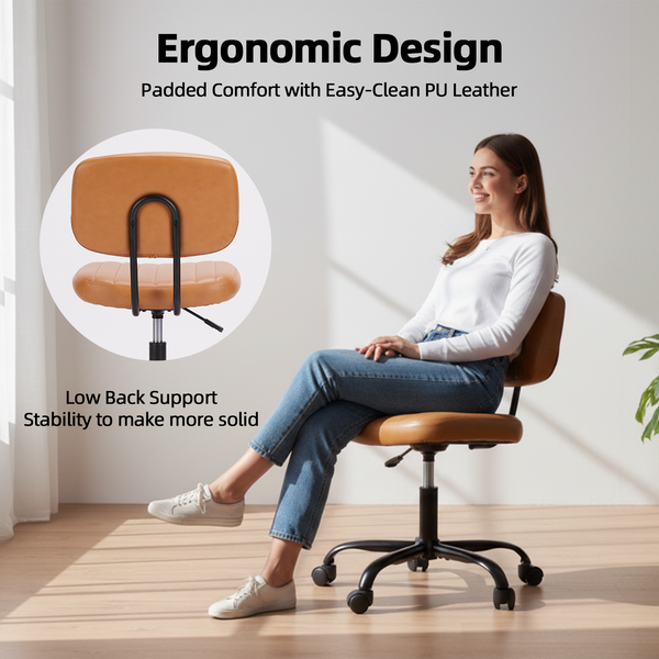 CONCETTA Ergonomic Home Office Mesh Desk Chair, Small Space, Armless Rolling Chair for Adults