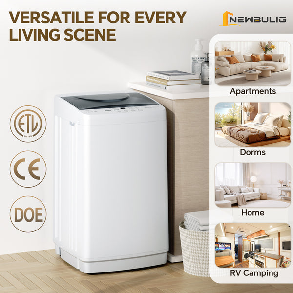 CONCETTA Washing Machine, 10 Cycle Program with Air Dry, 1.06 cu.ft Compact Washer, Stainless Steel Tub, 16.93 x 17.05 x 29.13 in for Apartments Dorms RVs