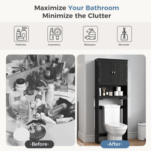 CONCETTA Over The Toilet Cabinet for Bathroom, Space Saver Storage with Quiet Magnetic Doors & Adjustable Bottom Stabilizer