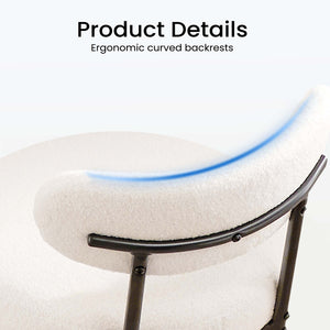 CONCETTA Dining Chair Set of 4 Modern Upholstered Fabric Chairs with Metal Legs for Kitchen Living Room Dining Room