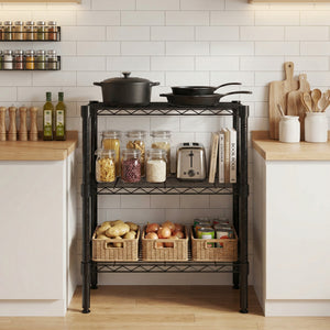Metal Wire Shelving Unit, Adjustable Storage Rack for Kitchen, Garage, or Living Room,
