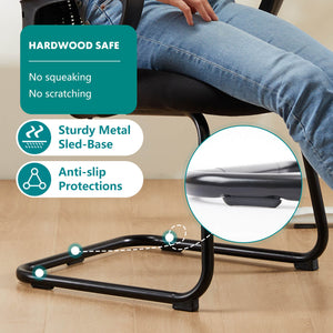 CONCETTA Ergonomic office chair - with storage basket, no wheels, breathable back, suitable for office, bedroom, living room.