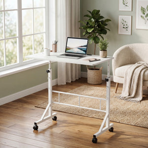 CONCETTA Adjustable Height Mobile Standing Desk with Wheels, 16"x31.5" Small Rolling Computer Desk for Home Office