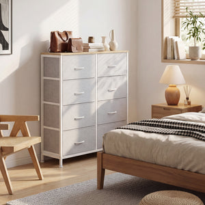 CONCETTA 8-Drawer Fabric Dresser, Storage Organizer Cabinet for Living Room, Bedroom, Office