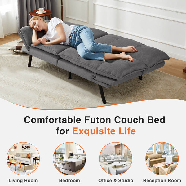 CONCETTA Sleeper Futon Sofa Couch Bed-Memory Foam Couch, Convertible Living Room Couch, Apartment, Studio, Office, Meeting, Living Room
