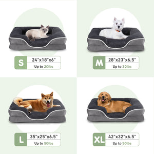 JOINSUN Orthopedic Dog Bed, Large Pet Sofa Bed with Egg Crate Foam Support, Machine Washable Cover, Breathable and Soft Puppy Bed for Large, Medium and Small Dogs