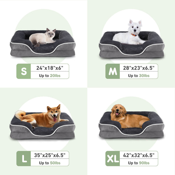 JOINSUN Orthopedic Dog Bed, Large Pet Sofa Bed with Egg Crate Foam Support, Machine Washable Cover, Breathable and Soft Puppy Bed for Large, Medium and Small Dogs