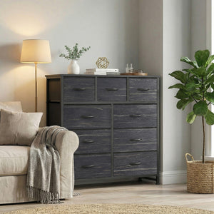 CONCETTA 9-Drawer Fabric Dresser, TV Cabinet Sideboard, Storage Organizer Cabinet for Living Room, Bedroom, Office