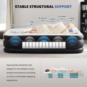 SHOUFTW Air Mattress with Built in Pump, 600LBS Weight Capacity for Camping, Home, Guests