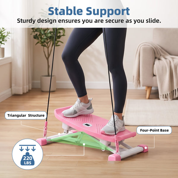 CONCETTA Rocking Stepper Exercise Machine with LCD Monitor & Resistance Bands,Stair Master for Legs, Core Workout, Home Gym