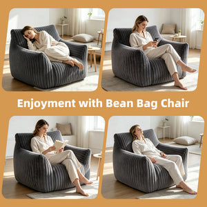 CONCETTA Bean Bag Chair, Bean Bag Sofa with High Rebound Foam Filling, Soft and Durable Lounge Chair for Living Room, Bedroom and Dorm