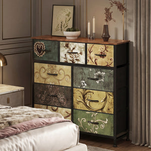CONCETTA 9-Drawer Fabric Dresser, TV Cabinet Sideboard, Storage Organizer Cabinet for Living Room, Bedroom, Office