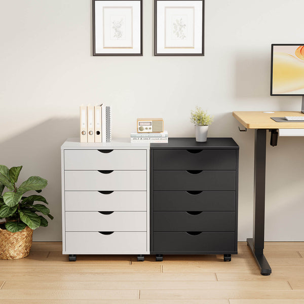 CONCETTA 5 Drawer Chest of Drawers, Wooden Dresser, Removable Storage Cabinet, Can be placed under Desk, Suitable for Home, Office