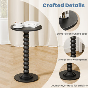 CONCETTA Modern Round Side Table, Accent End Table with Solid Wood Spindle, Small Drink Table for Living Room, Bedroom, Couch, Office