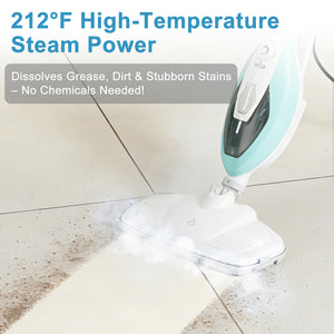 CONCETTA Steam Mop 1550W, Detachable Handheld Cleaner with 16FT Cord, 2 Washable Pads, Multi-Purpose for Hardwood, Carpet, Tile, Grout, Windows,