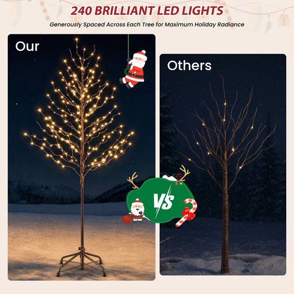 CONCETTA Lighted Star Tree, Christmas Tree with Warm White LED Lights, Adjustable Branches for Indoor Outdoor Yard Porch Decor