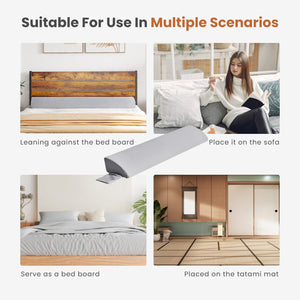 CONCETTA Headboard Gap Filler Pillow - High-Density Foam Wedge for Mattress-to-Headboard Space, with Storage Pocket & Removable Cover