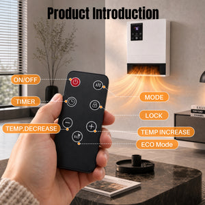 CONCETTA 1500W Wall‑Mount Electric Heater for Indoor Use,15‑Hour Timer, 2 Heat Settings, Touchscreen & Remote ControlOverheat Protection & Child Lock, White