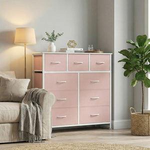 CONCETTA 9-Drawer Fabric Dresser, TV Cabinet Sideboard, Storage Organizer Cabinet for Living Room, Bedroom, Office